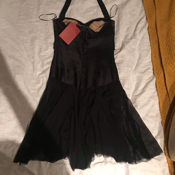 MIDI formal black halter dress - Picture 3 of 3